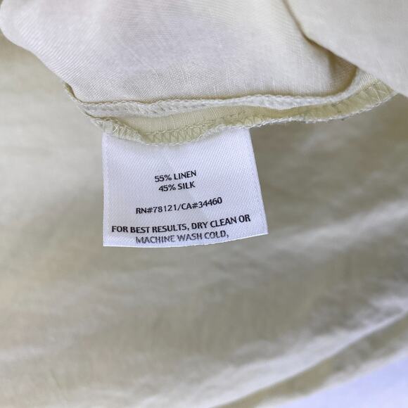 EILEEN FISHER Tank Top 3X Plus Linen Silk Woven Round Neck Shell Yellow - Picture 9 of 12